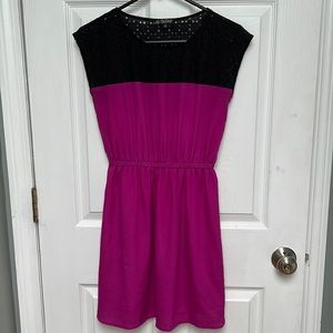 Fuchsia and black dress